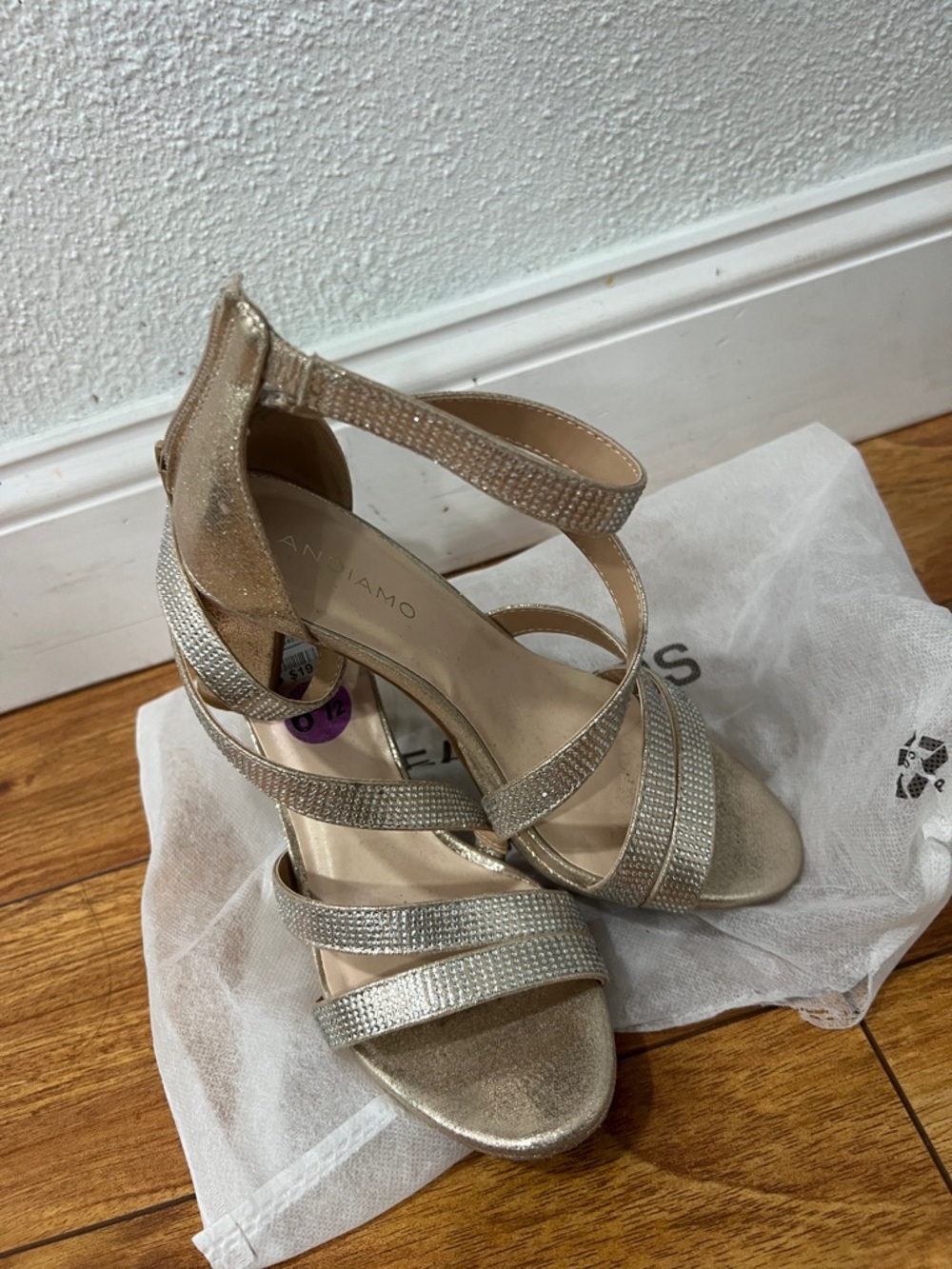 Caparros Champagne Gold Strappy Evening Heels